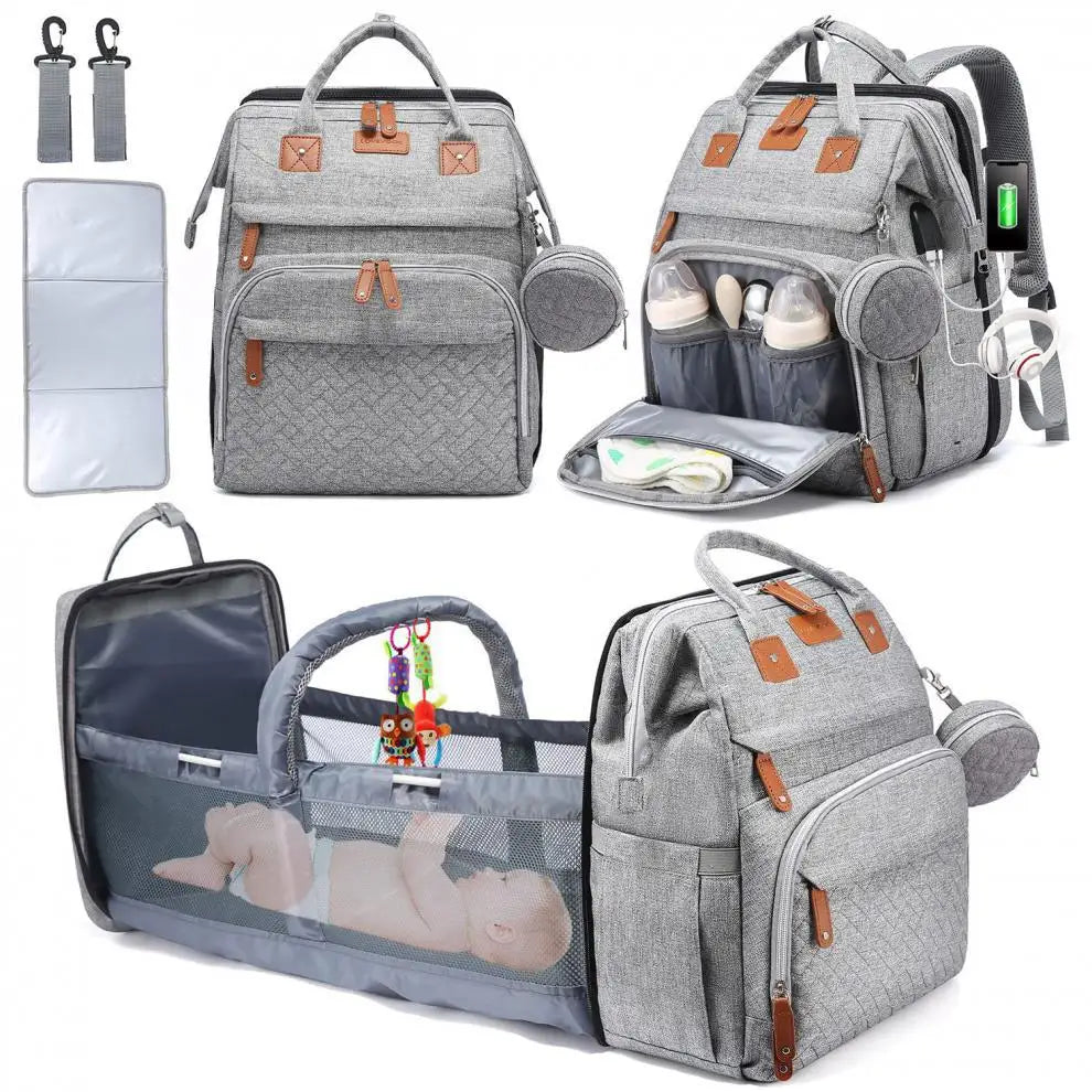 Baby Nappy Changing Station Portable Bed Travel Bassinet Waterproof Folding Crib