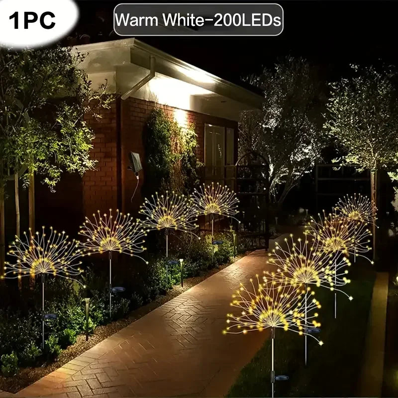 Outdoor Waterproof Solar Garden Lights 8 Lighting Modes with Remote Control