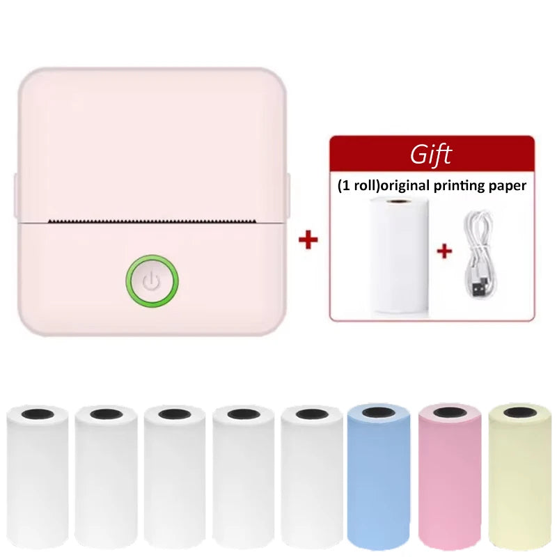 mini HD printer portable sticker label Printer Bluetooth pocket thermal printer