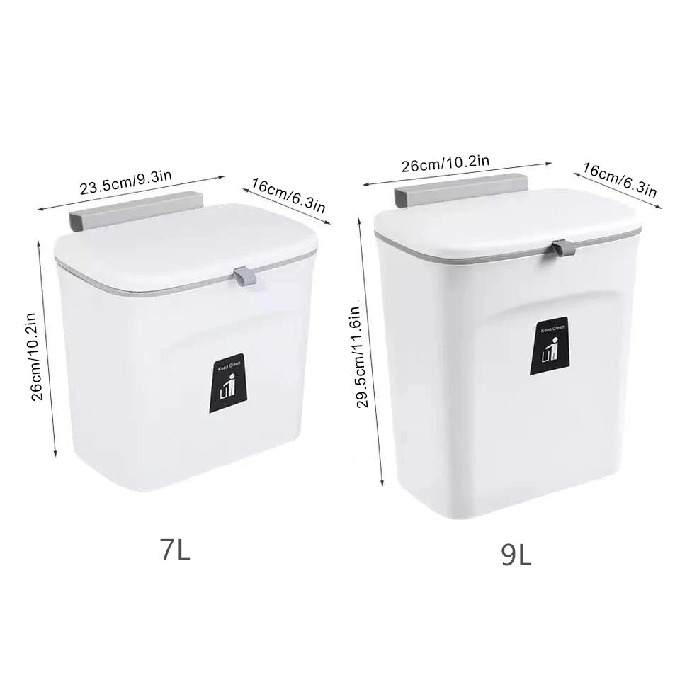 7/9L Hanging Trash Can For Kitchen Large Capacity Recycling Garbage basket