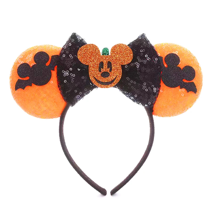 Newest Minnie Ears Headband Halloween Festival Party Sequins Bow Hair Accessories