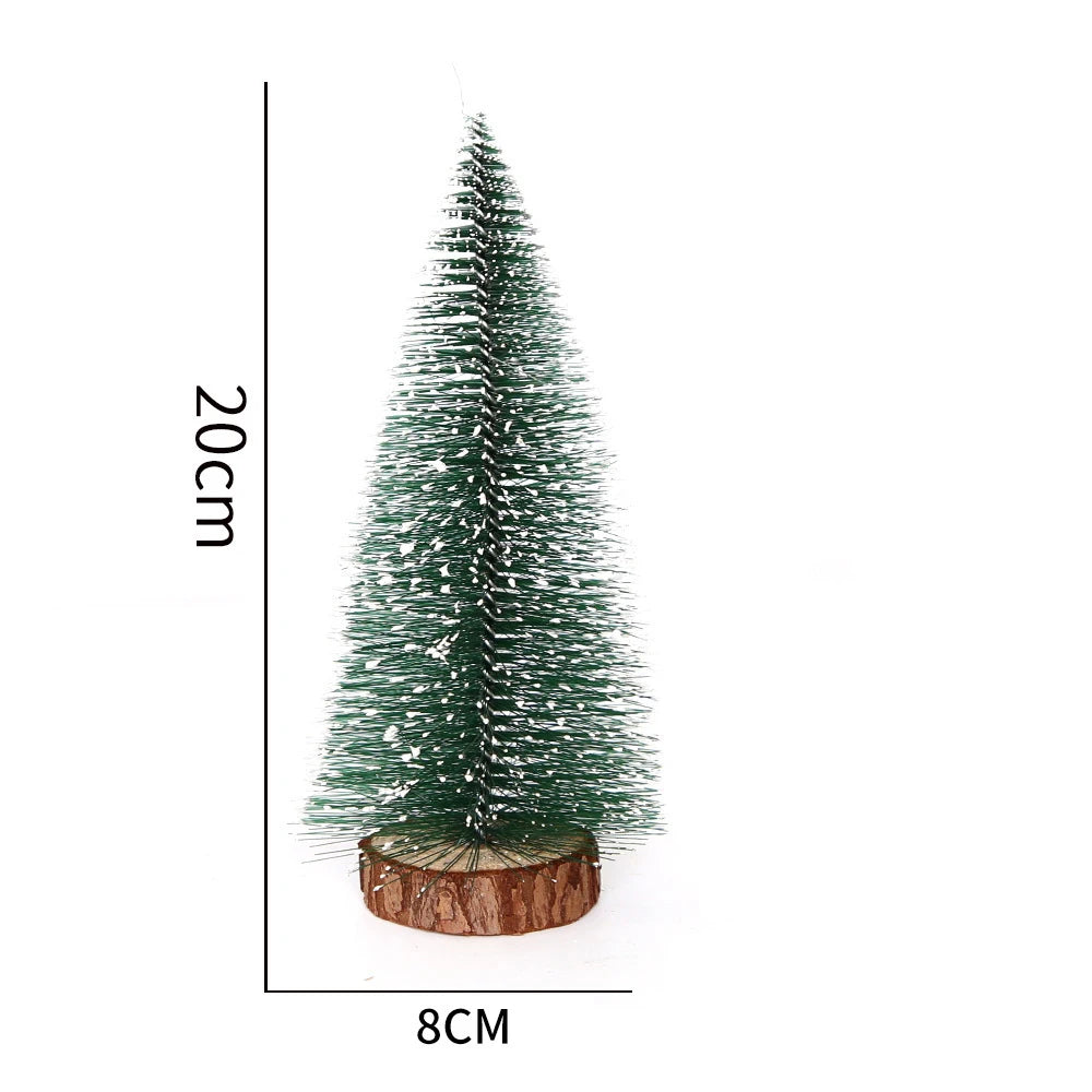 Mini Christmas Trees Different Size Craft Artificial Wooden Base Xmas Decoration