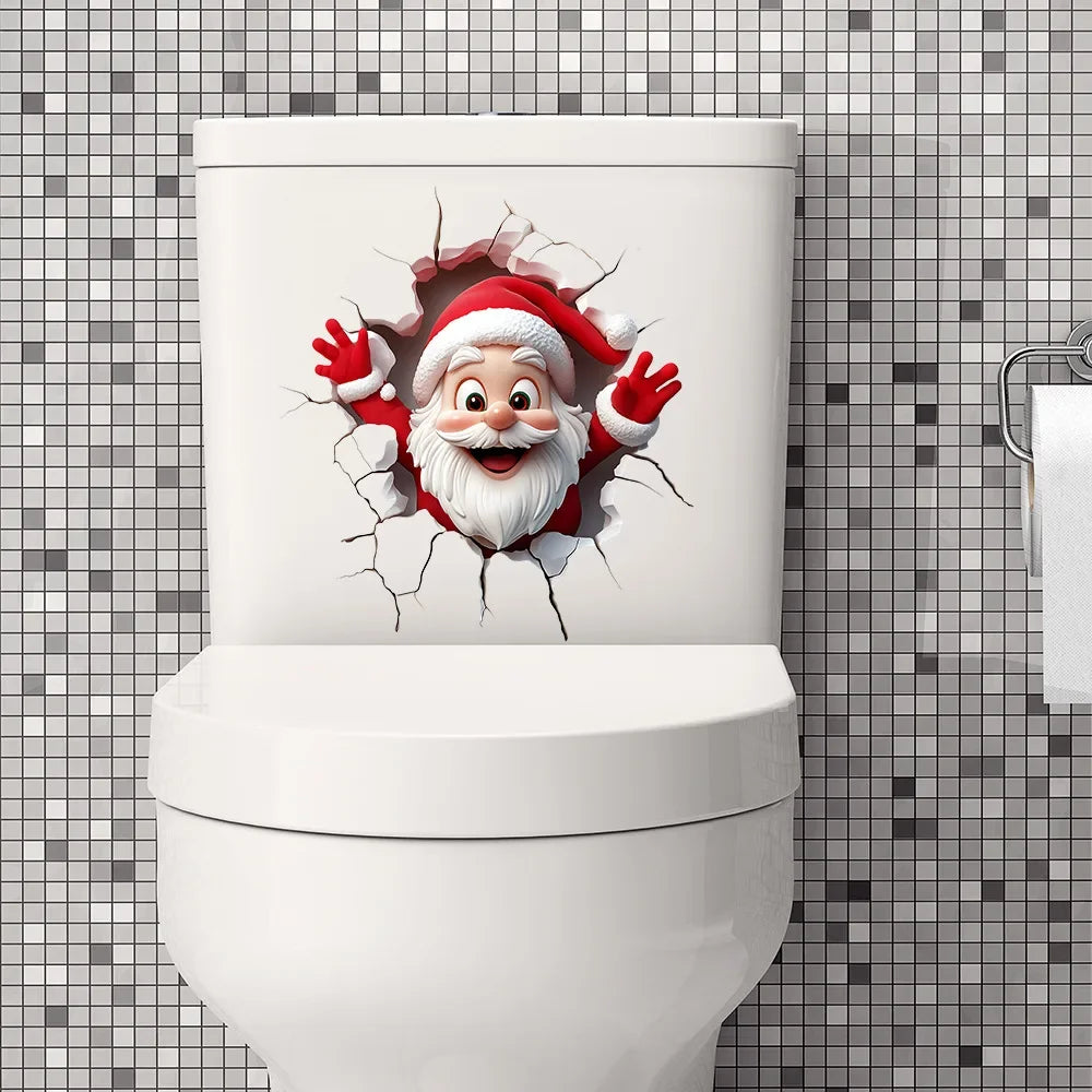 Christmas Santa Toilet Sticker Christmas Party Decoration Navidad Natal New Year Gift