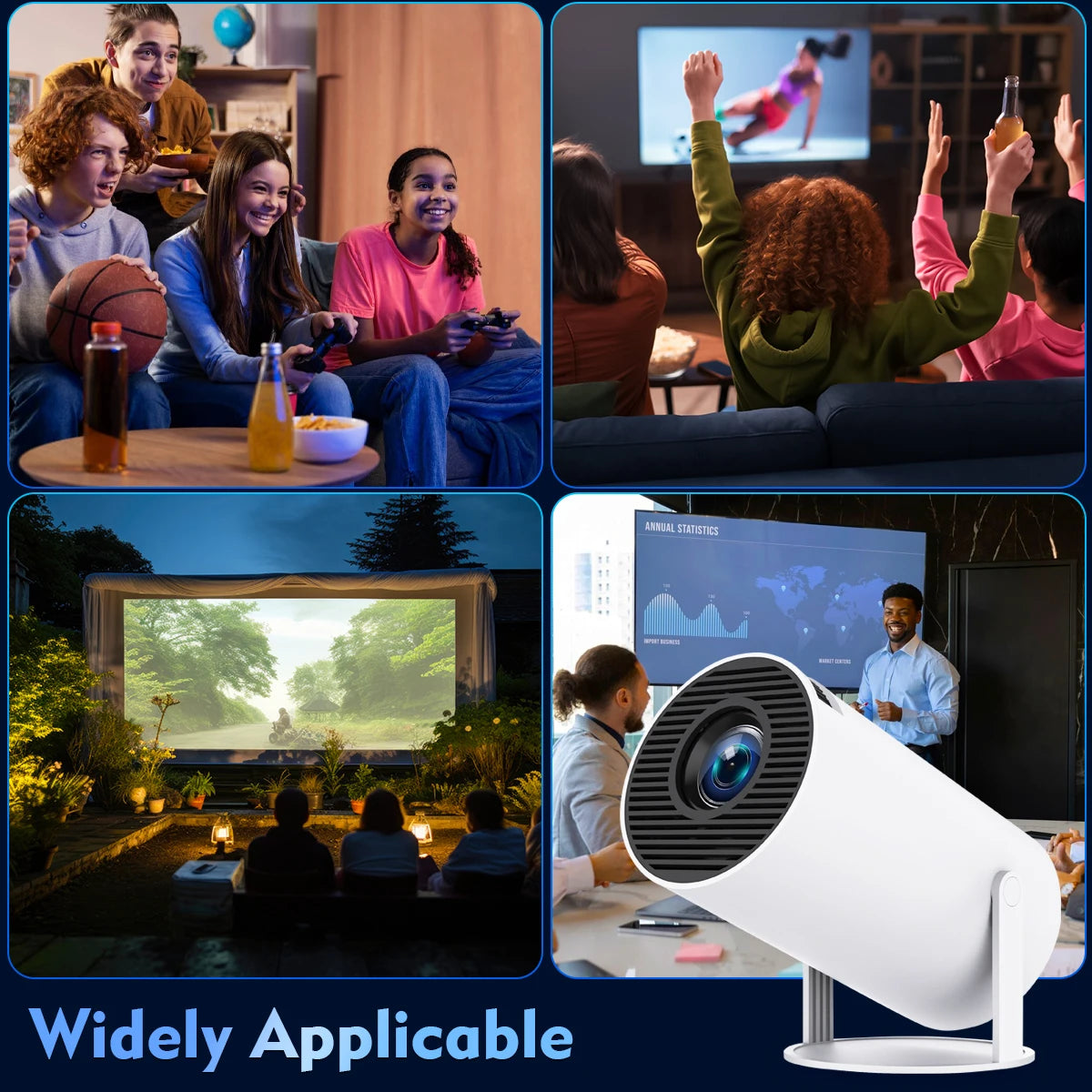 Pro + Dual Wifi 260ANSI 180°flexible BT5.0 Cinema Outdoor Portable Projector