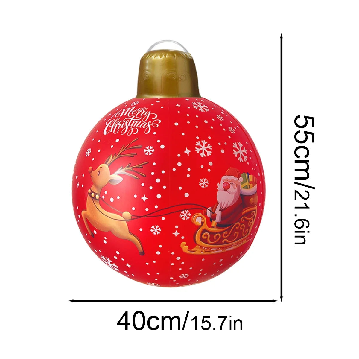 60cm Giant Luminous Inflatable Christmas Ball With No Lights Pvc Outdoor Xmas Decoration
