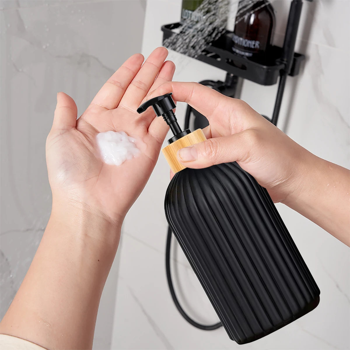 Bathroom Countertop Container Soap Dispenser Cotton Ball Storage Box Toothbrush Holder
