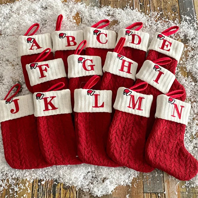 Alphabet Knitting Socks Christmas Tree Ornaments Decoration for Home