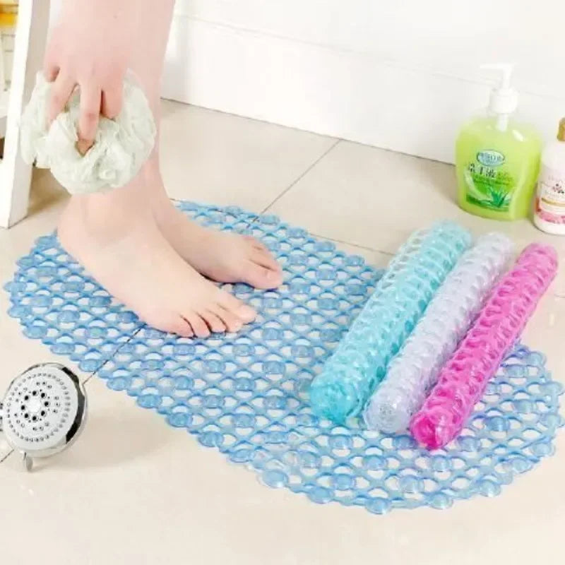 PVC Anti-slip Bath Mat with Suction Cup Soft Shower Mat Massage Bath Accessories