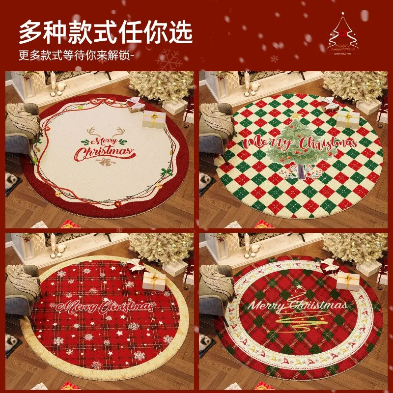 Wind Round Premium Bedroom Carpet Festive Atmosphere Decoration Tree Floor Mat