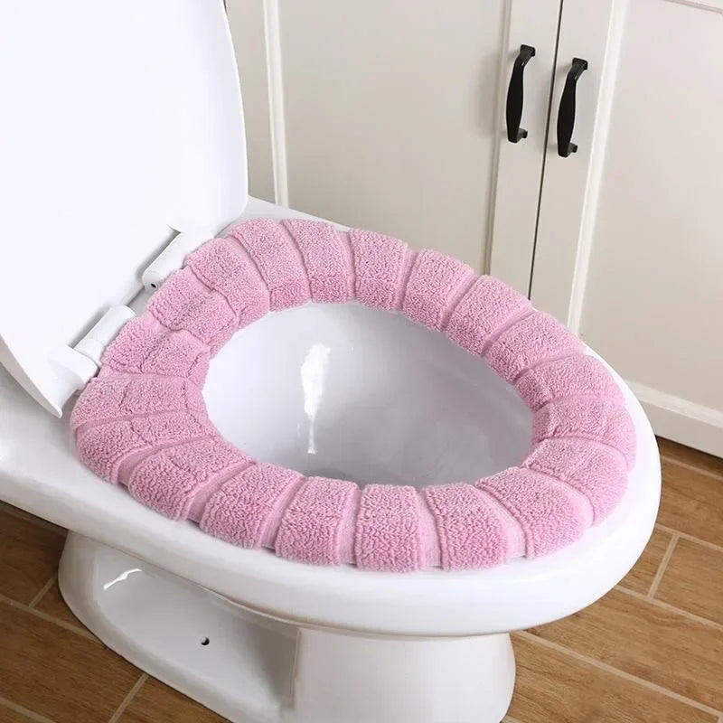 Toilet Seat Cover Warm Soft Acrylic Washable Mat Home Decor Close-stool Mat Seat Case