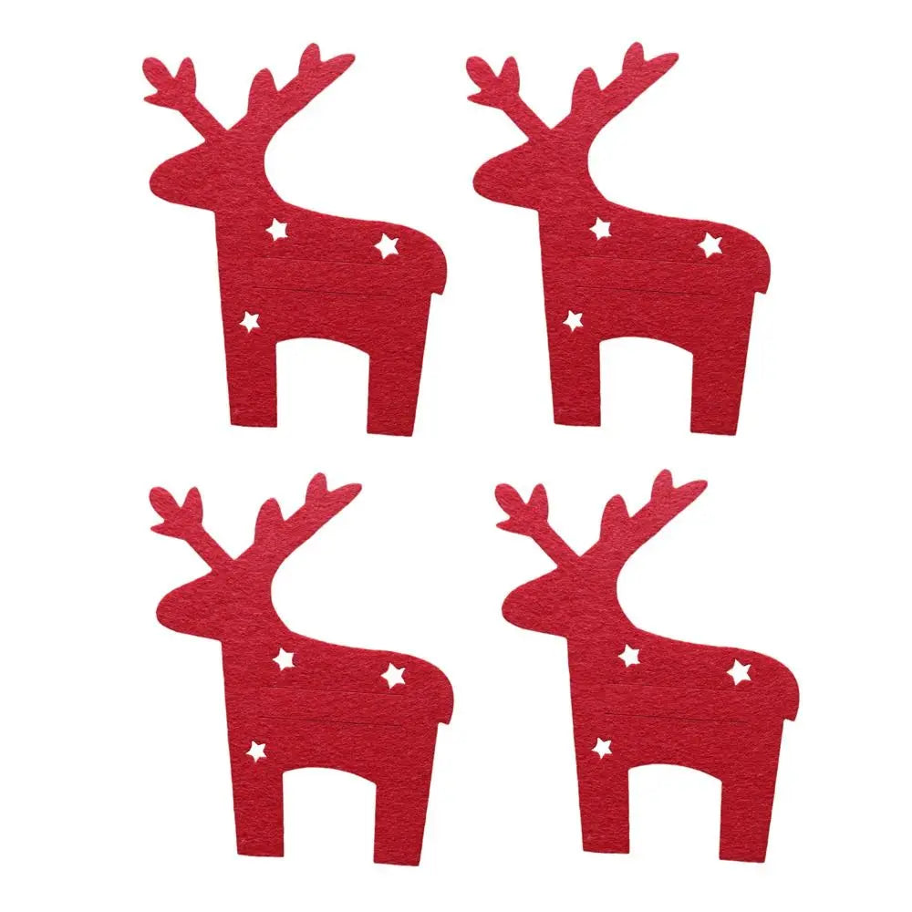 Christmas Knife and Fork Holder Pocket Cutlery Bag Non-woven fabric Cookware Organizer