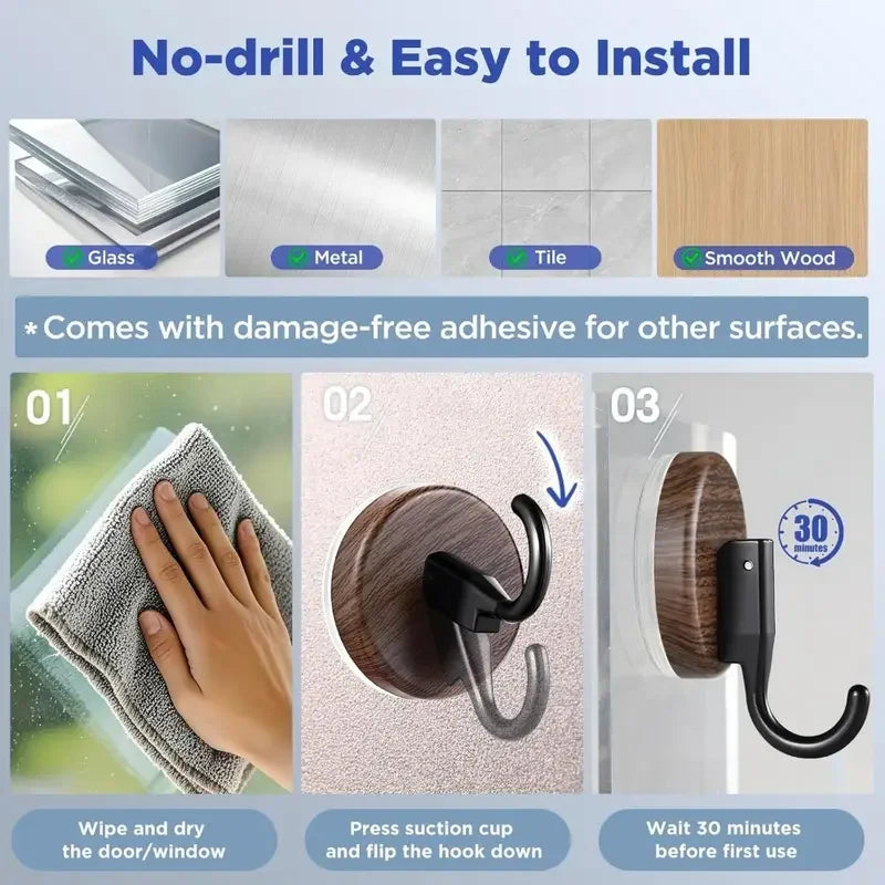 2PCS Christmas Door Wreath Hook Suction Cup Hook Christmas Decor For different festivals