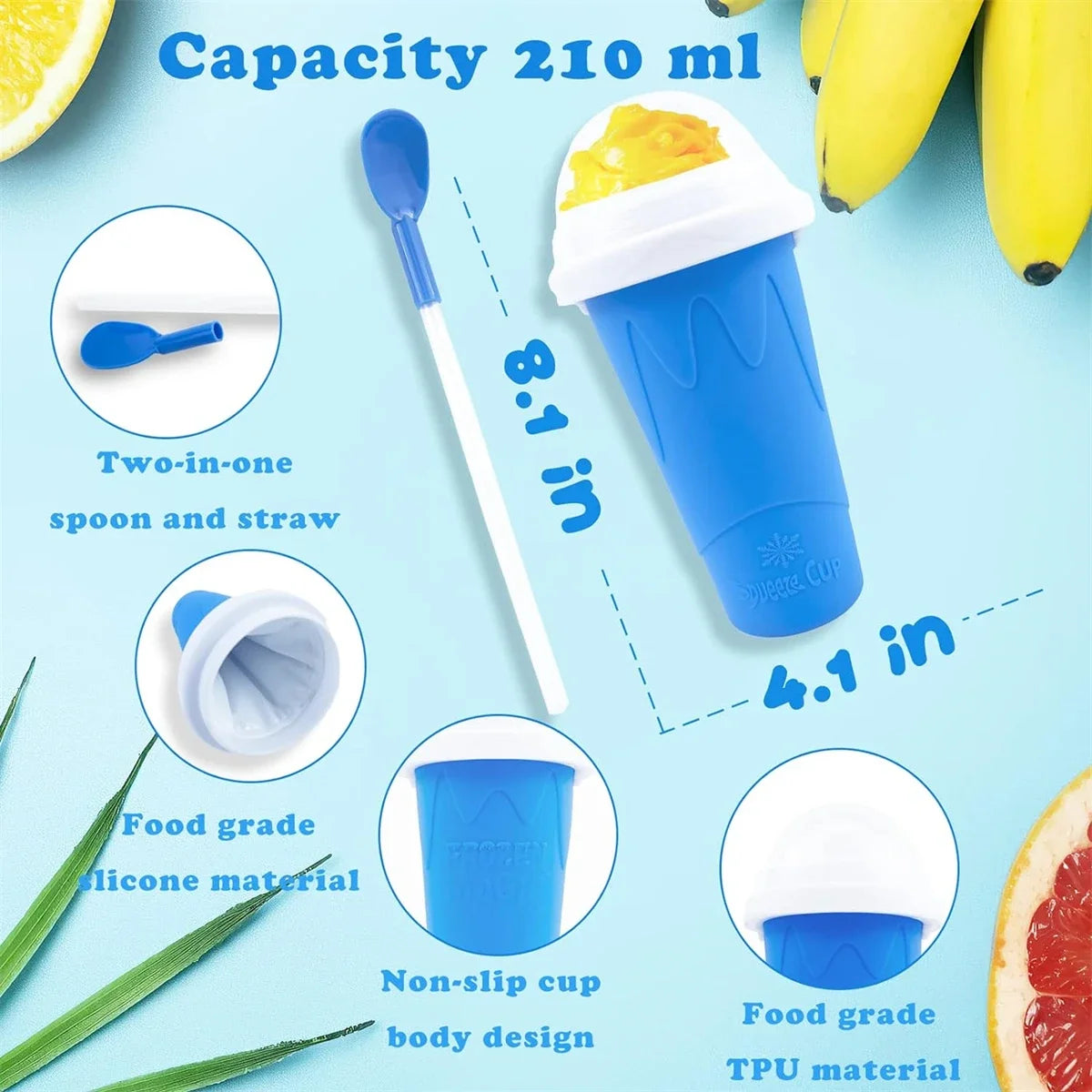 Homemade Smoothie Quick-Frozen Ice Cream Milkshake Bottle Portable Cups