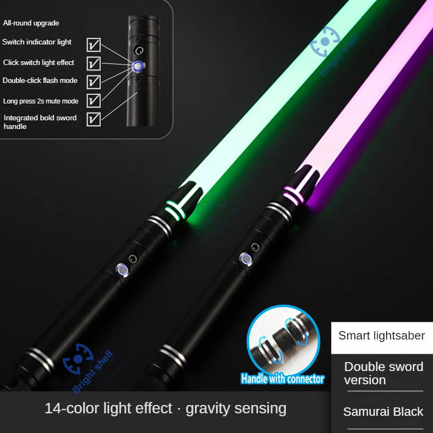 RGB Metal Lightsaber Laser Sword Toys 15Color Change Kids Soundfonts Blaster Toys