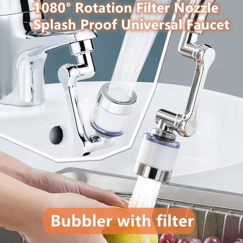 Universal 1080° Rotation Filter Nozzle Splash Faucet Household Kitchen Tap