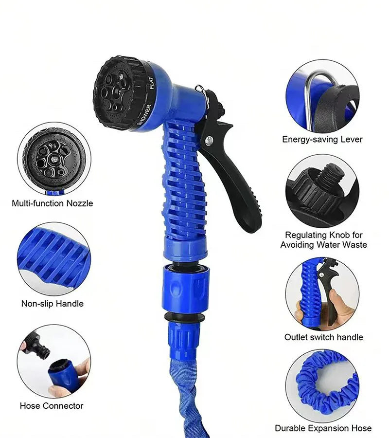 25FT-200FT Expandable Magic Hose 7 Water Spraying Hose Set