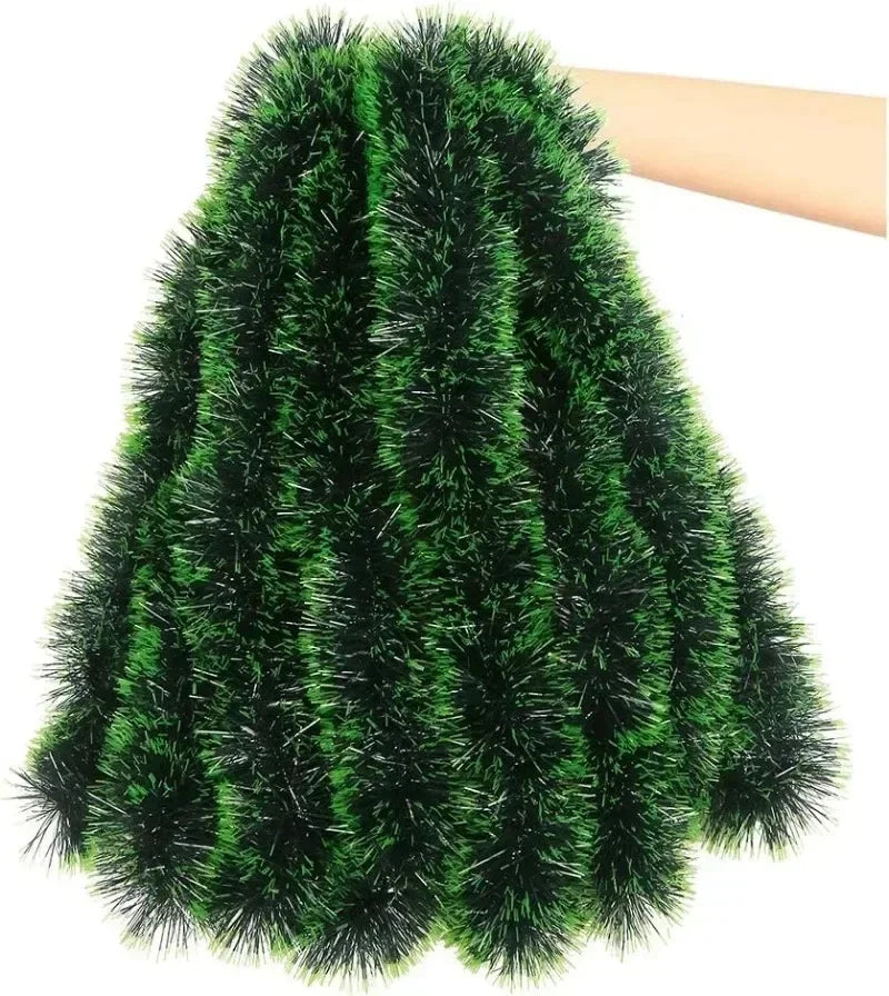 2M Christmas Ribbon Garland Green Cane Tinsel Xmas Tree Hanging Pendent Ornaments