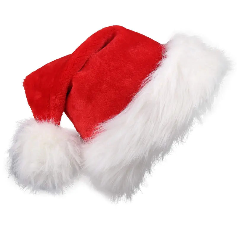 Christmas Santa Hat Xmas Long Plush Holiday Red Hat For Adults And Kids Supplies Gifts