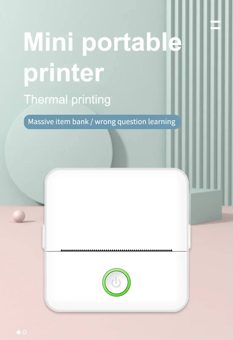 mini HD printer portable sticker label Printer Bluetooth pocket thermal printer