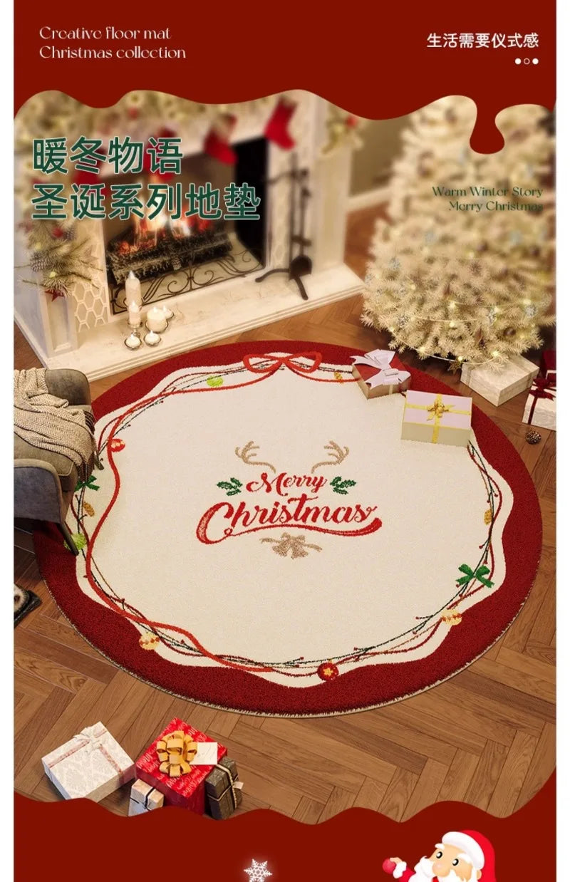 Wind Round Premium Bedroom Carpet Festive Atmosphere Decoration Tree Floor Mat