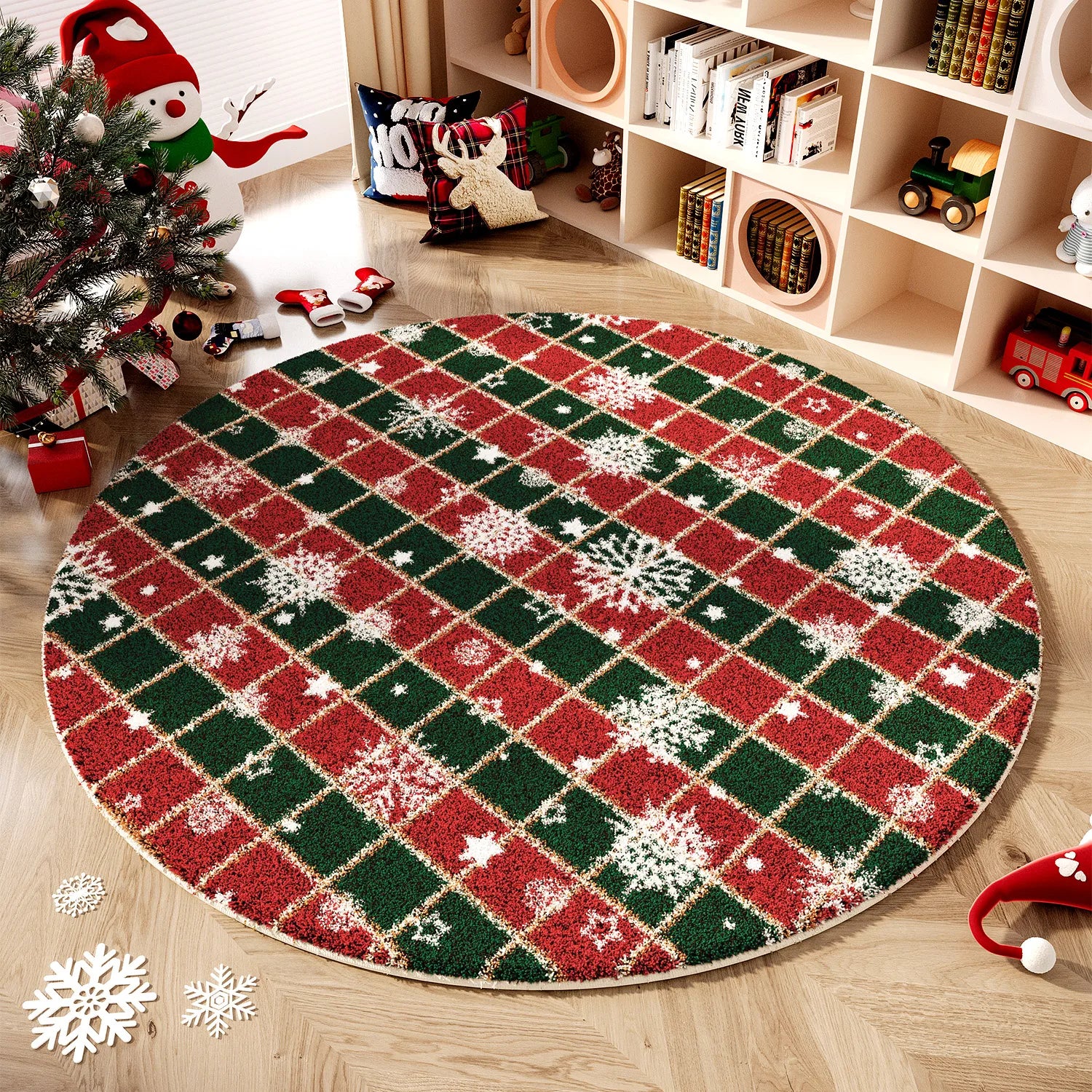 Wind Round Premium Bedroom Carpet Festive Atmosphere Decoration Tree Floor Mat