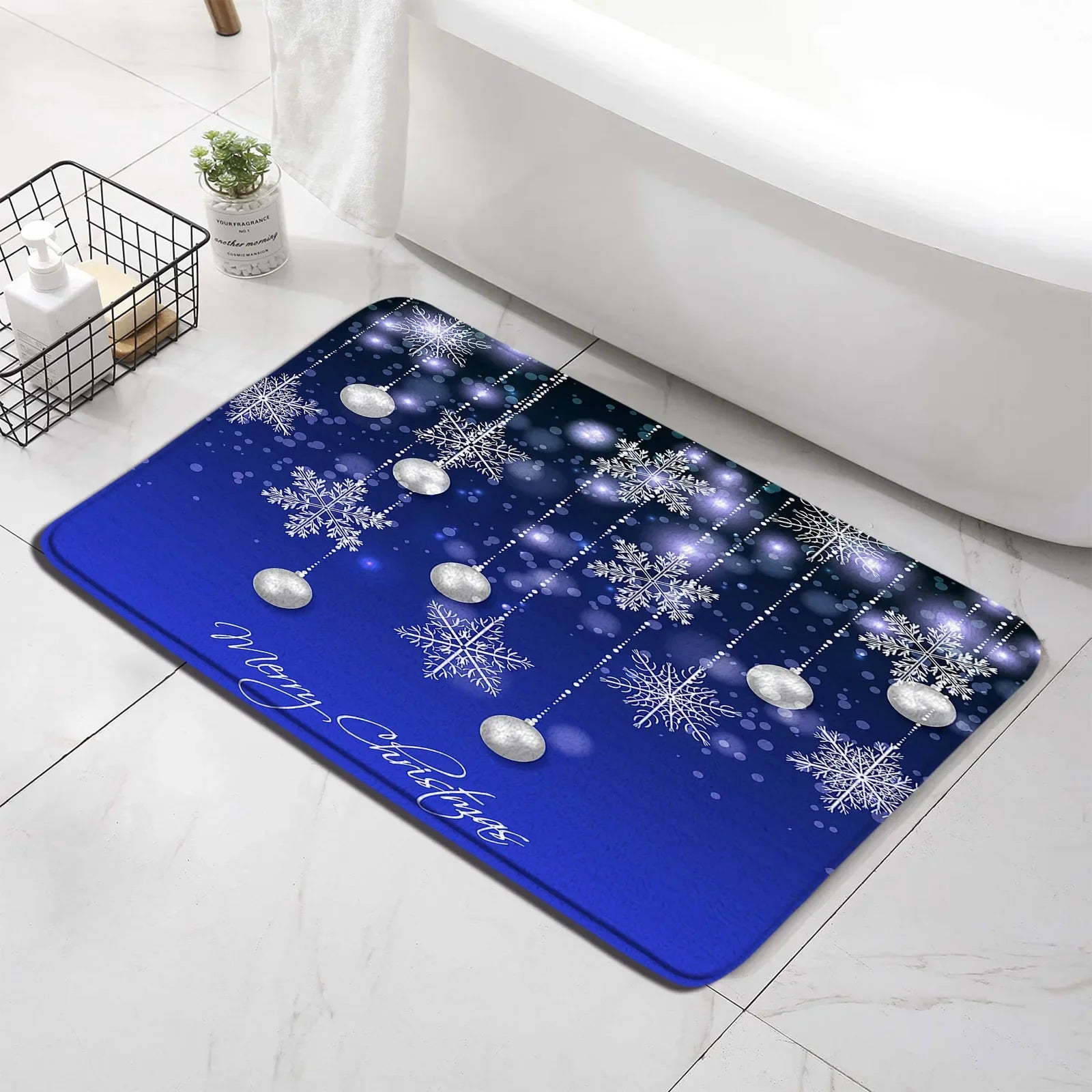 Christmas Shower Curtain Set Snowman Red Birds Gifts Forest Cedar Bath Mat Toilet Cover