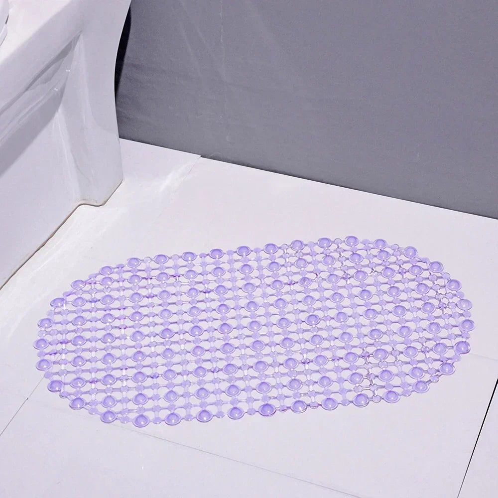 PVC Anti-slip Bath Mat with Suction Cup Soft Shower Mat Massage Bath Accessories