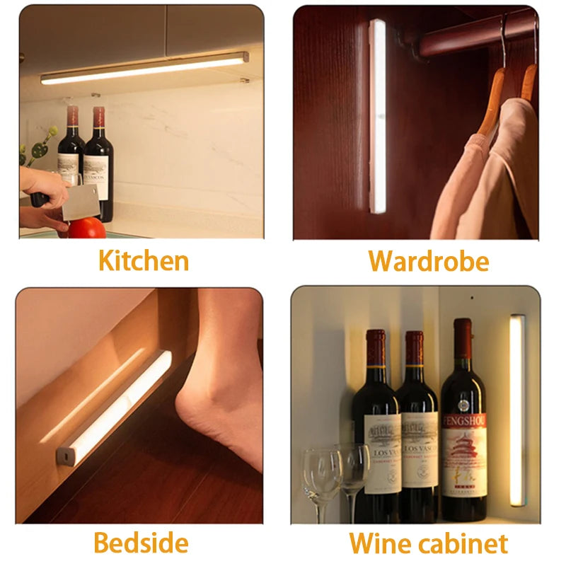 LED Motion Sensor Light Wireless Night Light Type C Rechargeable Light