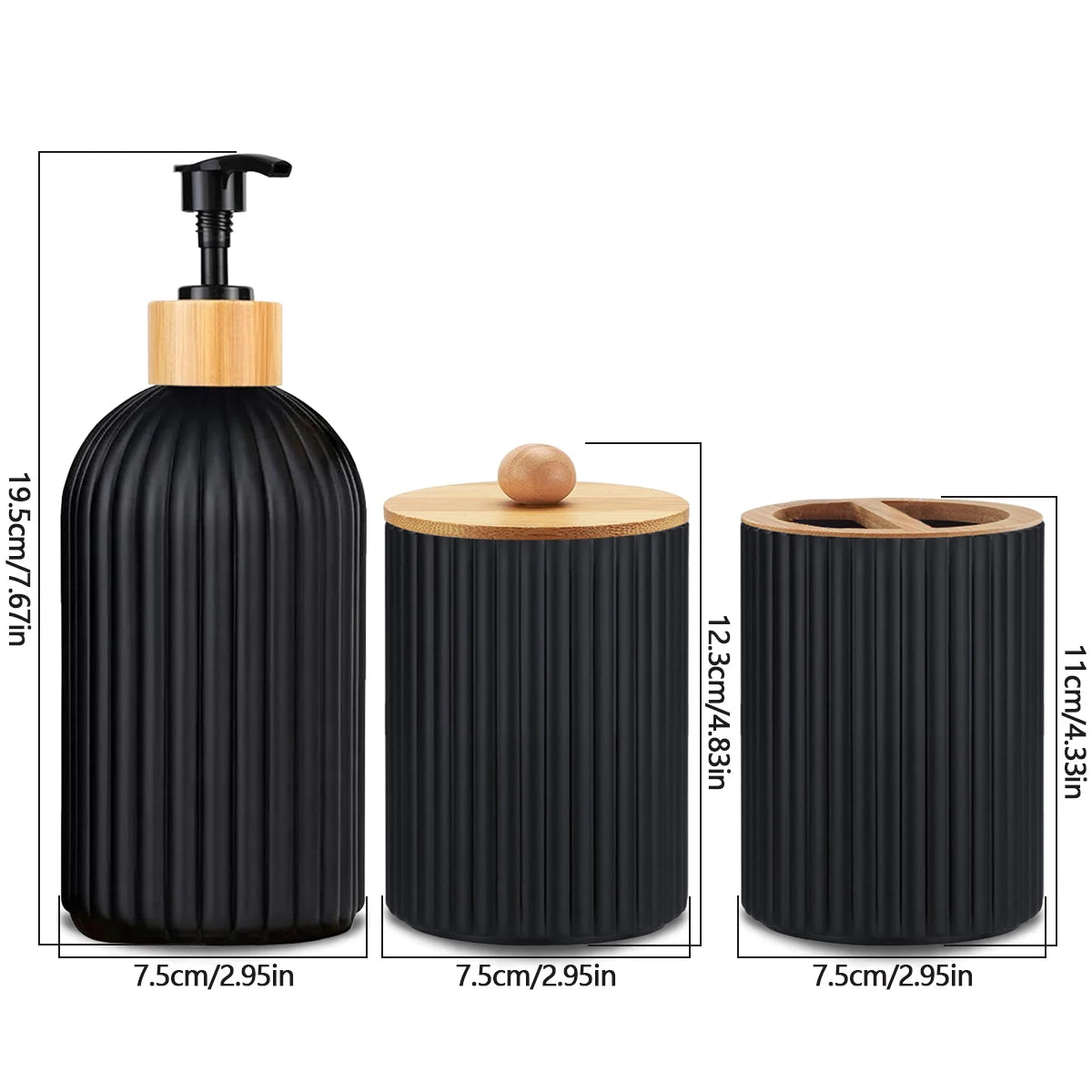 Bathroom Countertop Container Soap Dispenser Cotton Ball Storage Box Toothbrush Holder