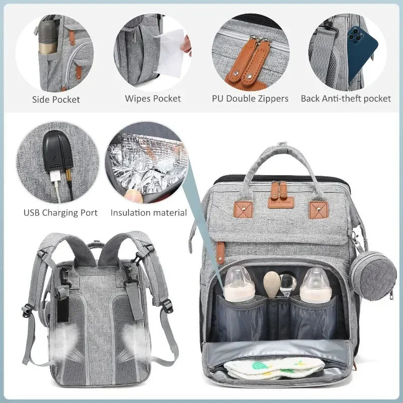 Baby Nappy Changing Station Portable Bed Travel Bassinet Waterproof Folding Crib