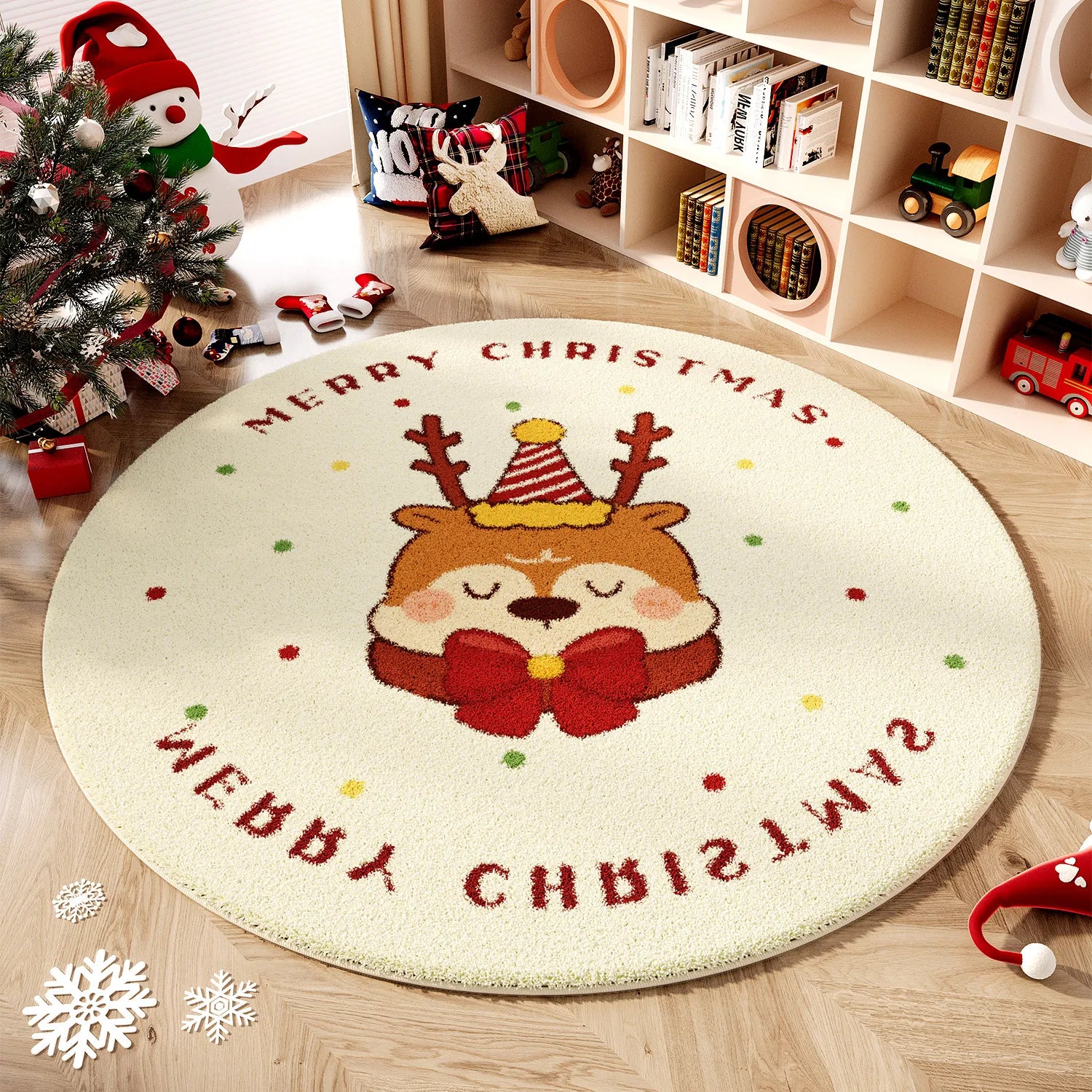 Wind Round Premium Bedroom Carpet Festive Atmosphere Decoration Tree Floor Mat