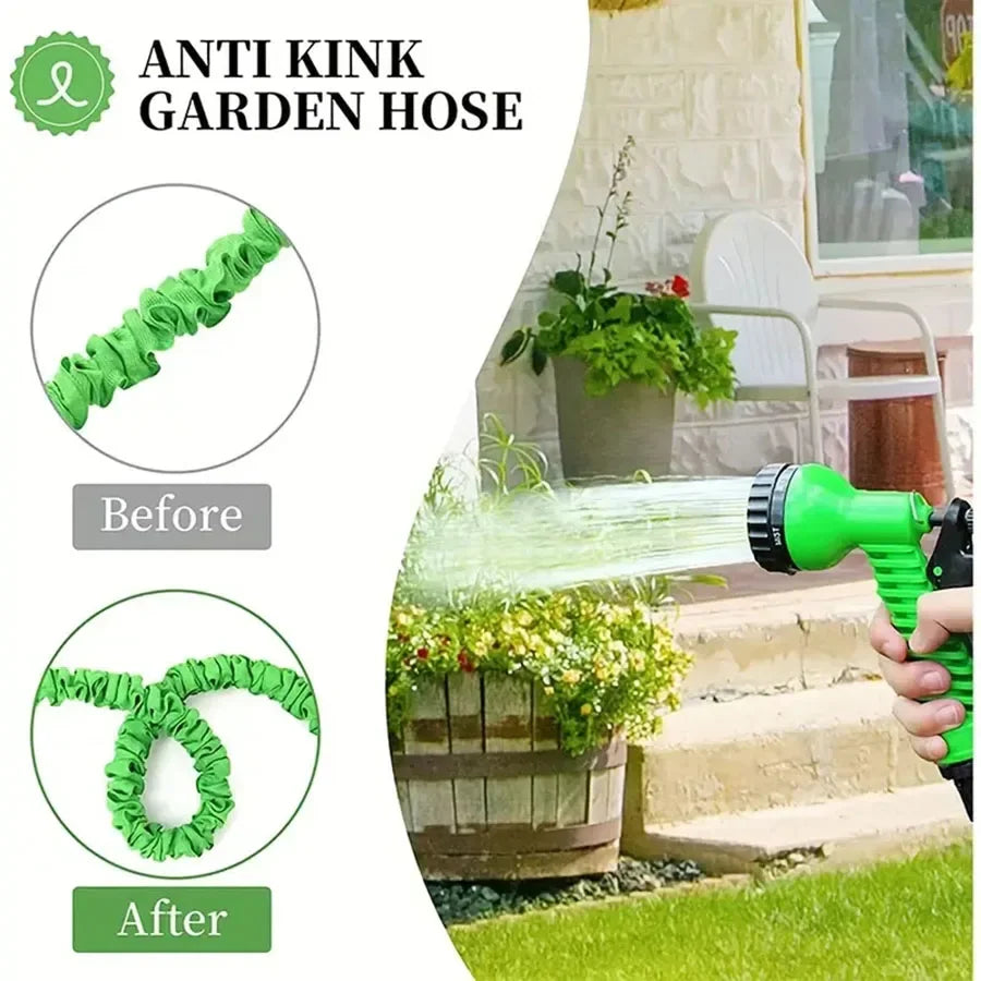 25FT-200FT Expandable Magic Hose 7 Water Spraying Hose Set