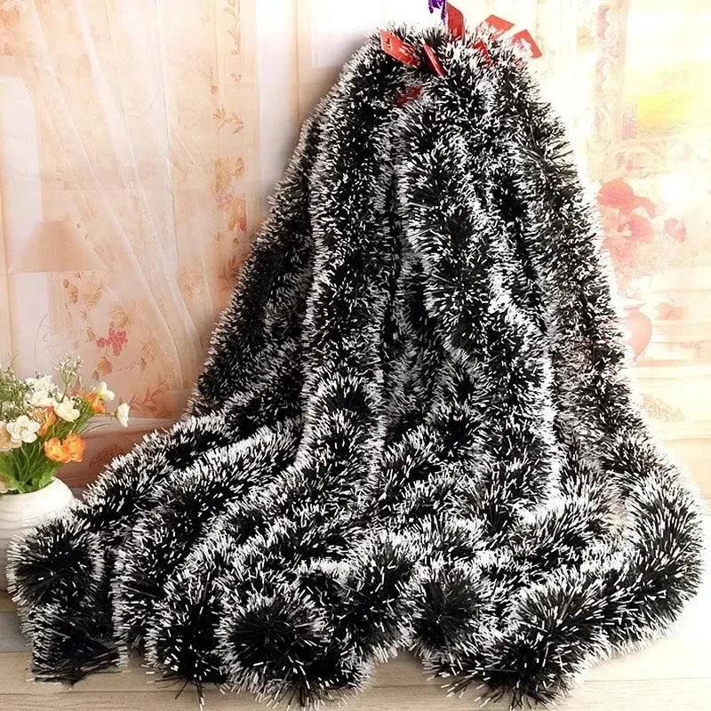 2M Christmas Ribbon Garland Green Cane Tinsel Xmas Tree Hanging Pendent Ornaments