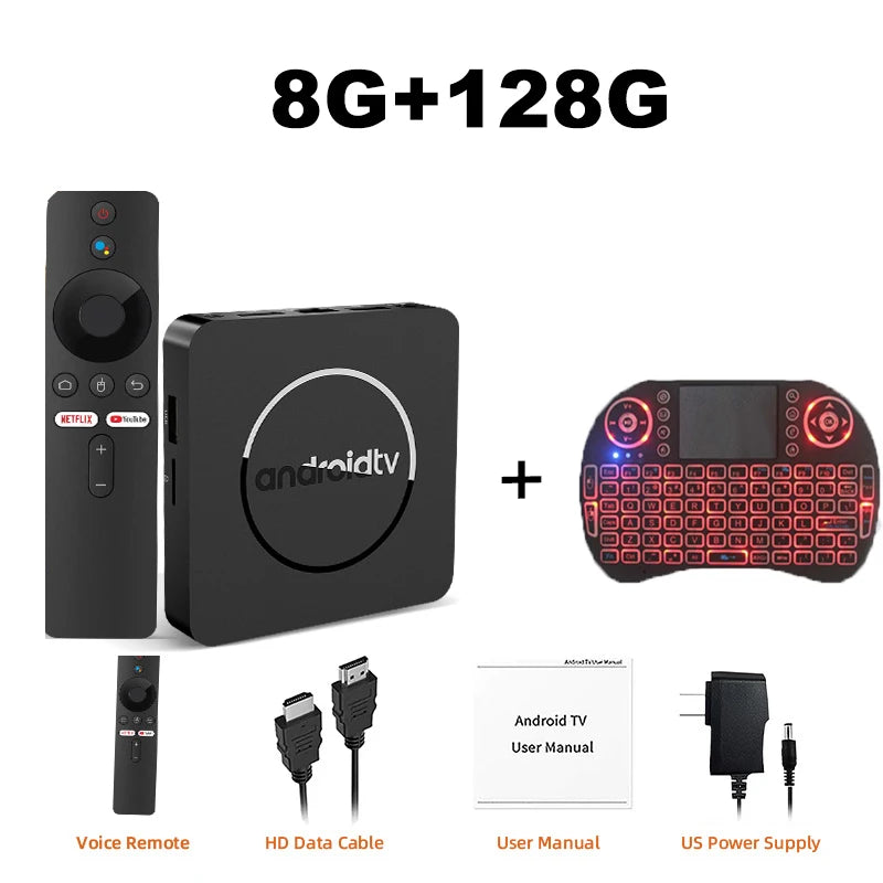 Android14 8K HDR10+Smart TV Box 128G Dual Wifi Media Player with Google Assistant