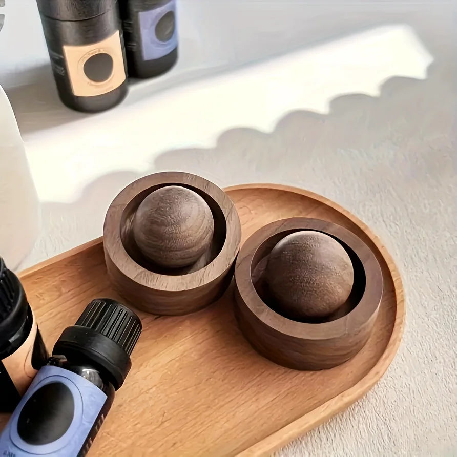 Car Wooden Essential Oil Diffusers-Spherical Design Natural Fragrance Dispersion Bedroom Decor Diffuser