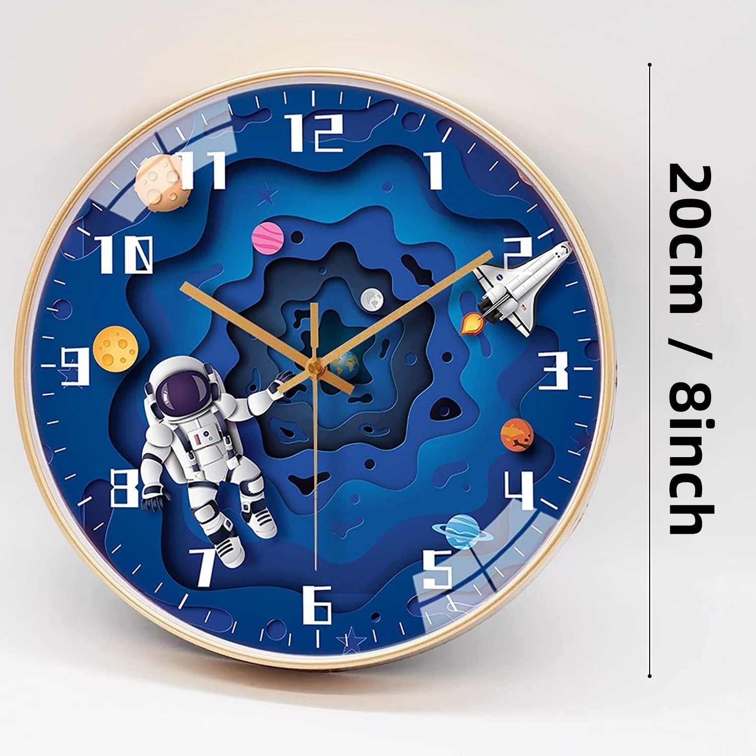 Kids Silent Wall Clock 20cm/8in