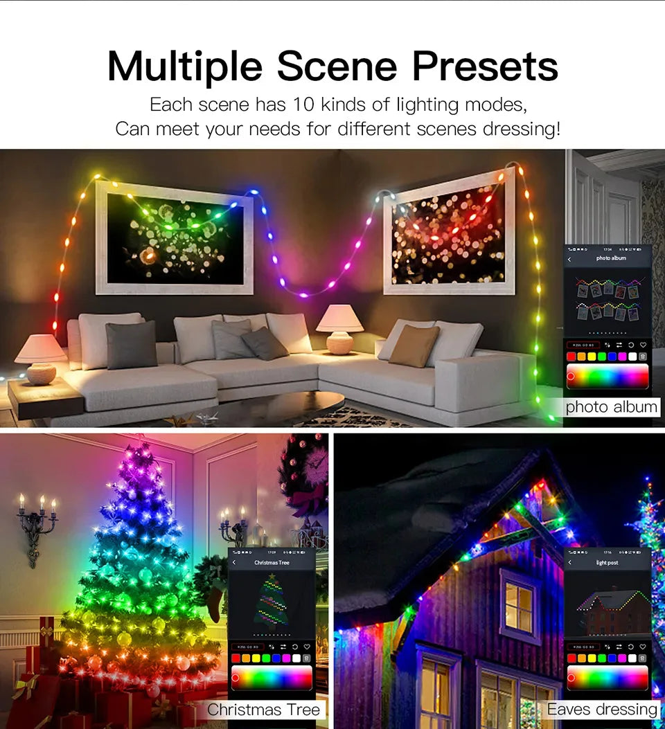 5M/10M/15M/20M USB Sting Light Bluetooth APP DIY LED Fairy Lights Garland Decoration