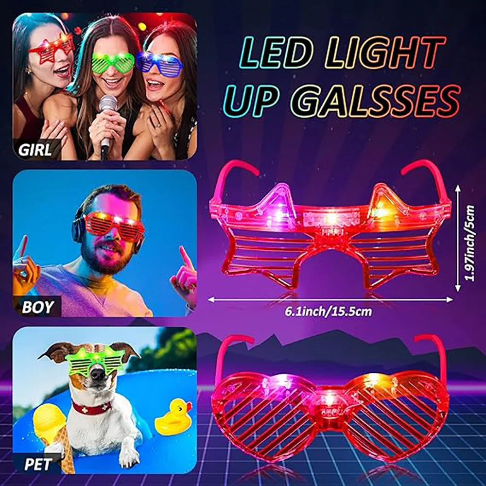 Glow In The Dark Glasses Bulk Led Light Up Glasses For Kids Adults Party Supplies