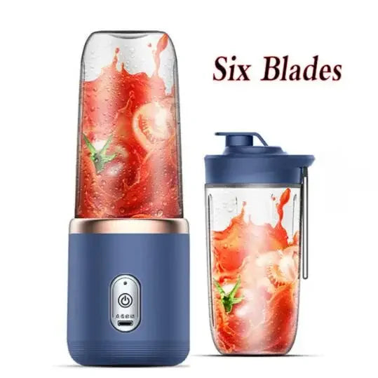 6 Blades Electric Juicer 2 Cups For Travel Portable Juicer Mixer Usb Charge Personal Blender