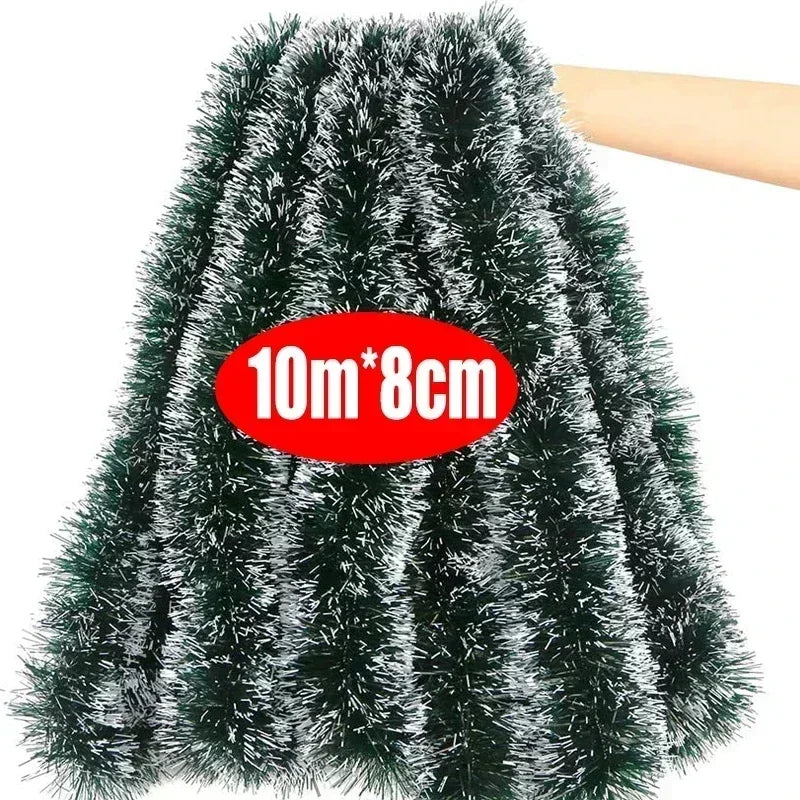 2M Christmas Ribbon Garland Green Cane Tinsel Xmas Tree Hanging Pendent Ornaments