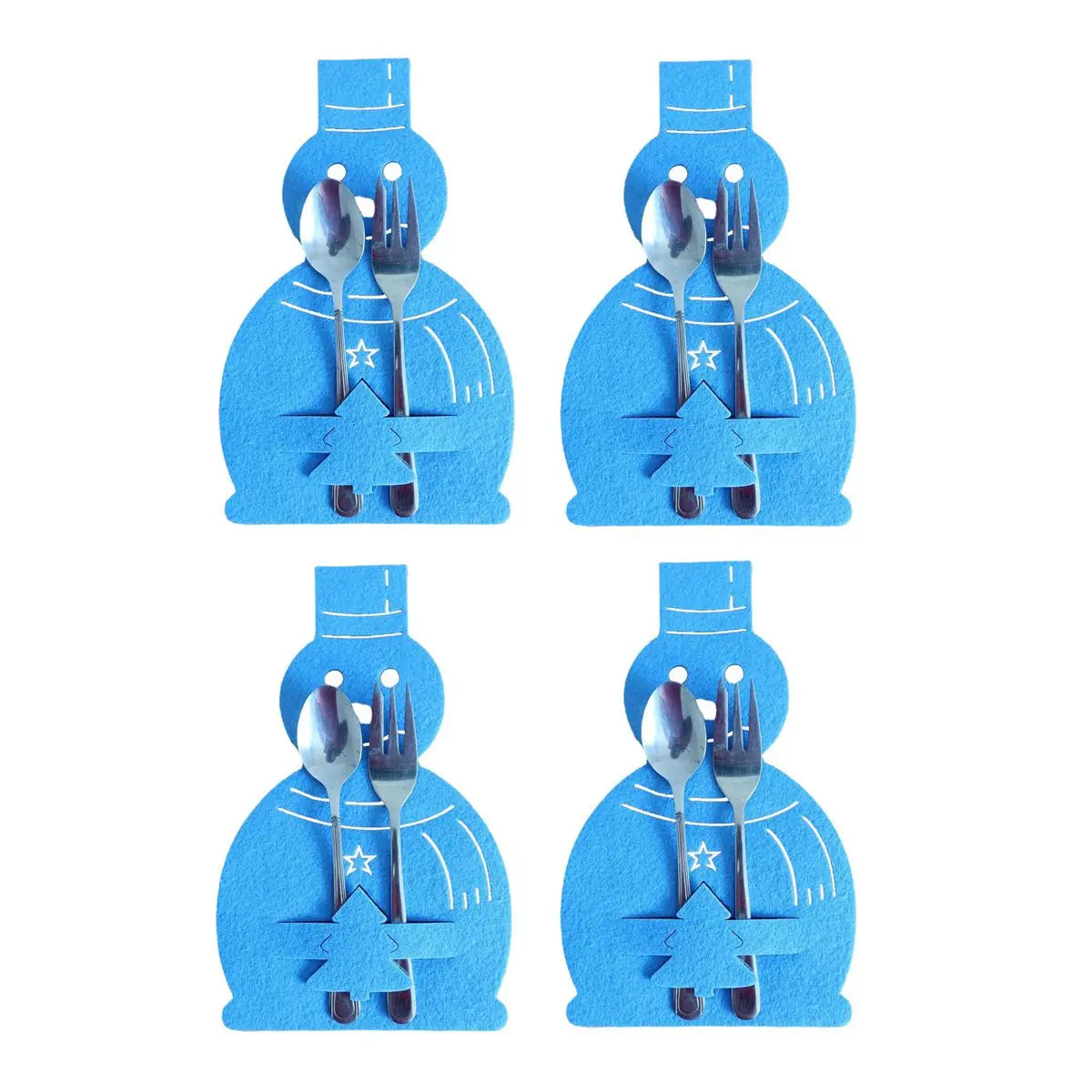 Christmas Knife and Fork Holder Pocket Cutlery Bag Non-woven fabric Cookware Organizer