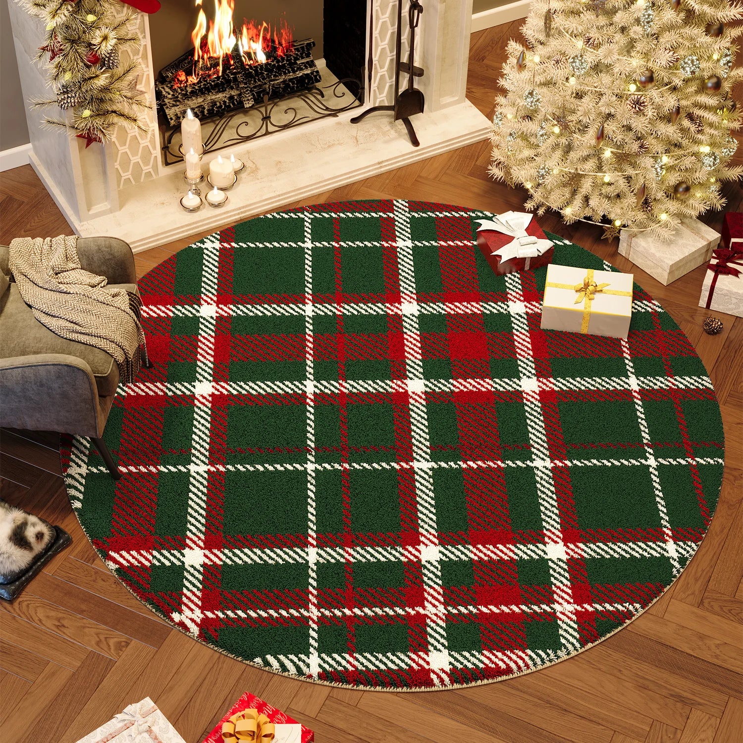 Wind Round Premium Bedroom Carpet Festive Atmosphere Decoration Tree Floor Mat