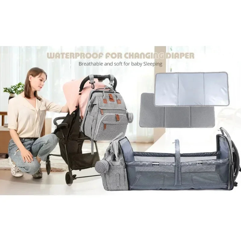 Baby Nappy Changing Station Portable Bed Travel Bassinet Waterproof Folding Crib