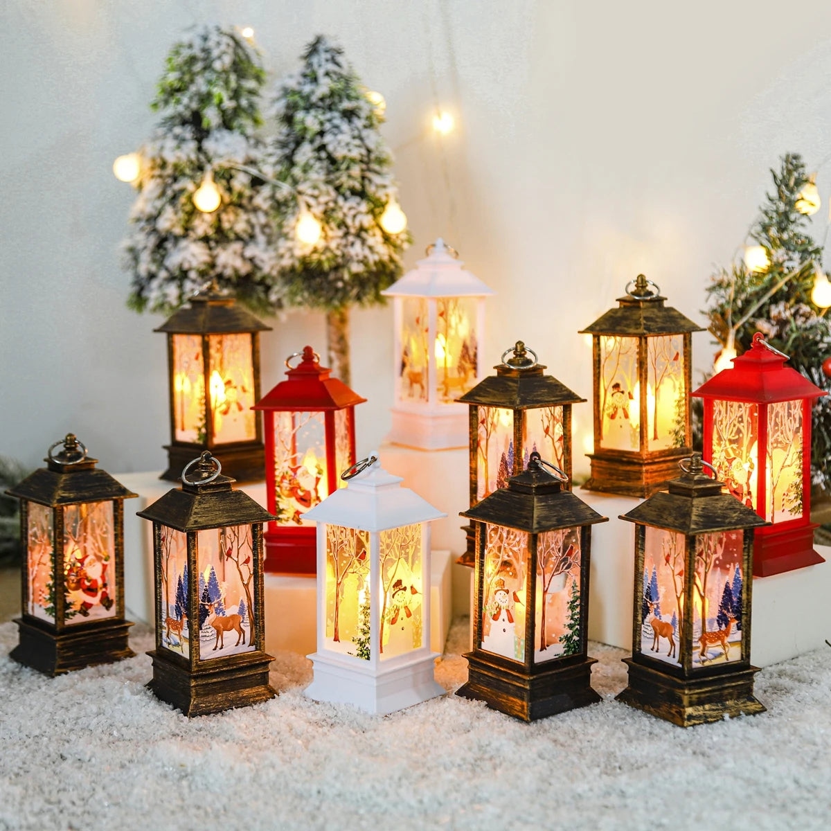 Christmas Lantern Light Decorations for Home Ornaments