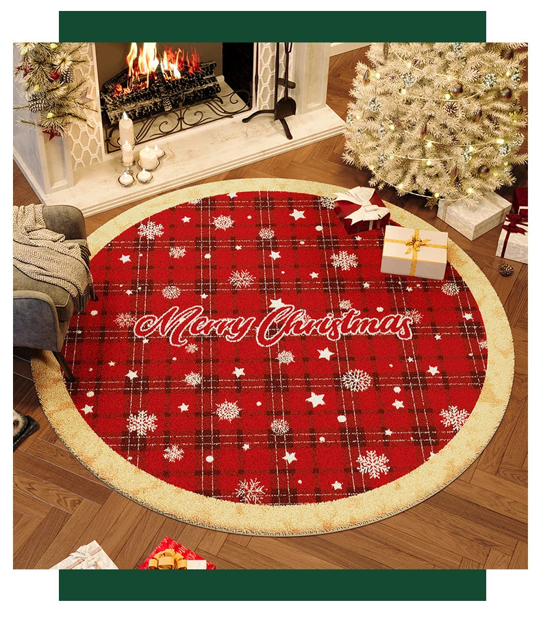 Wind Round Premium Bedroom Carpet Festive Atmosphere Decoration Tree Floor Mat