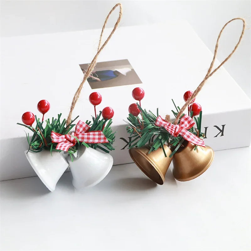 1pc Christmas Bells Christmas Tree Jingle Bells Hanging Pendant Xmas New Year Ornament