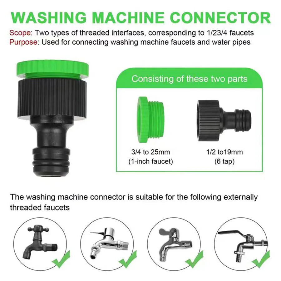 25FT-200FT Expandable Magic Hose 7 Water Spraying Hose Set
