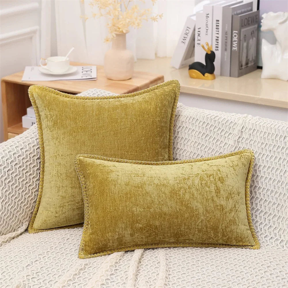Blue Chenille Cushion Cover