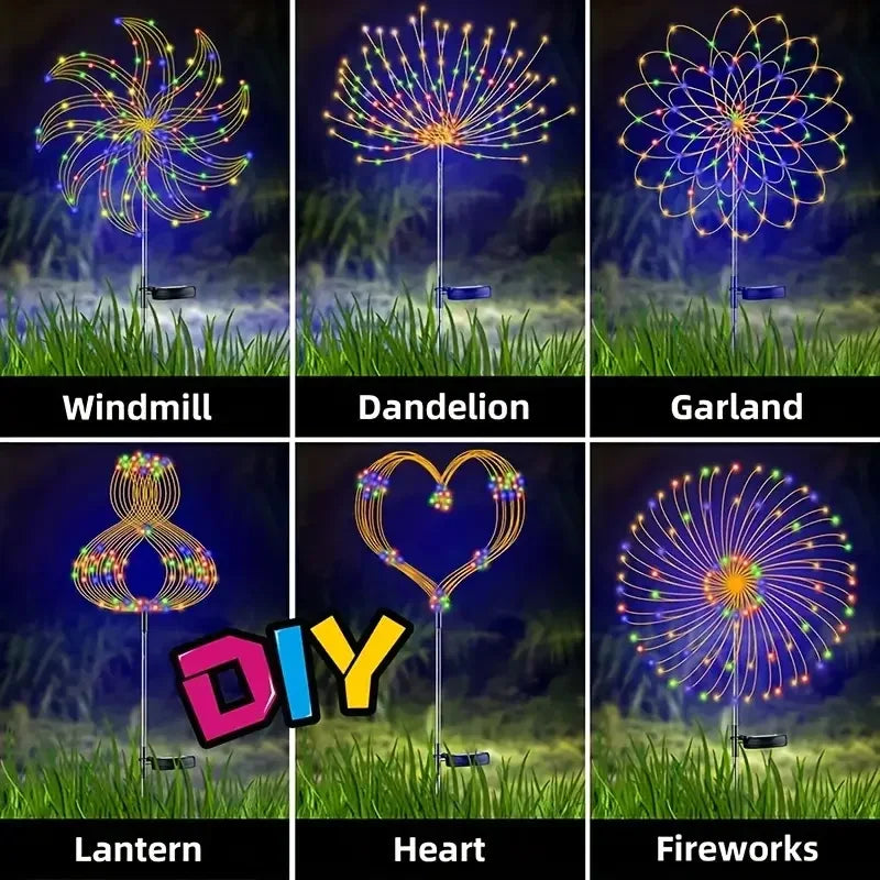 Outdoor Waterproof Solar Garden Lights 8 Lighting Modes with Remote Control