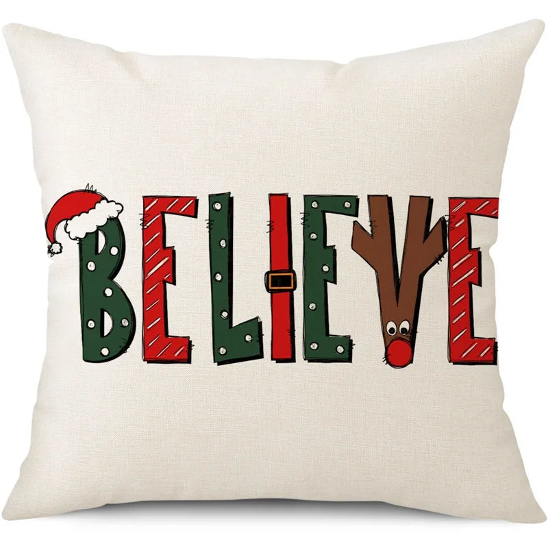 45cm Christmas Cushion Cover Pillowcase Decorations for Home Ornament Decor